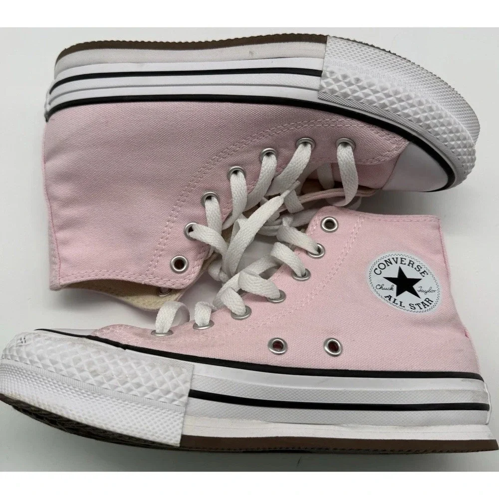 CONVERSE Kids Chuck Taylor‎ All Star Lift Platform Hi Top Size 2 Pink Shoes